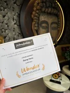 Certificat Wonder Ambassadeur 2026 remis à GONG Paris